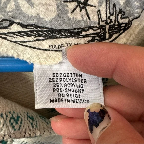 Original Senor Lopez White and Turquoise Baja Beach Hoodie - Picture 7 of 8